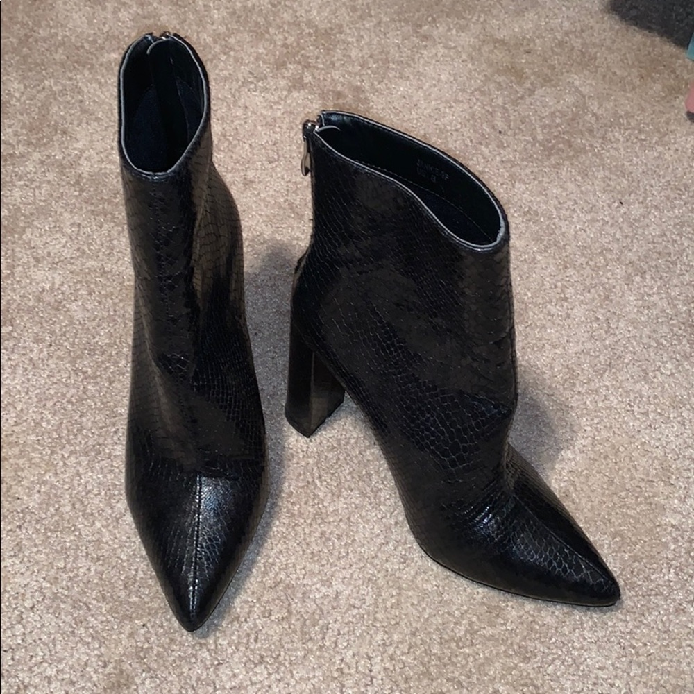 Black snake skin boots